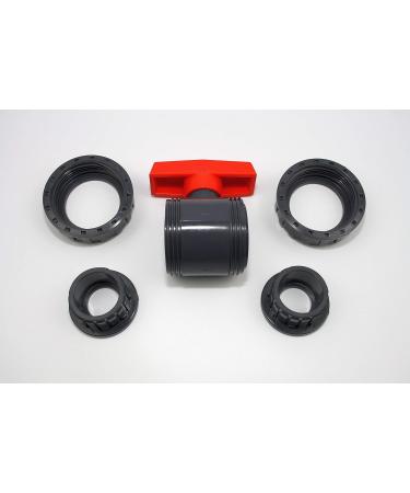 Professional 63mm PVC-U Ball Valve with 2 Adhesive Sockets | 10 Bar DIN 8063 - International Shipping Available - Buy Online on SooperMarket.com