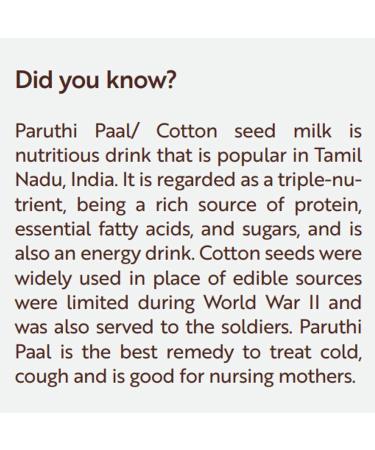 The Divine Foods Paruthi Paal - Cotton Seed Latte Mix 500g - Natural Antioxidant & Cholesterol Detox Drink - Buy Online on SooperMarket.com