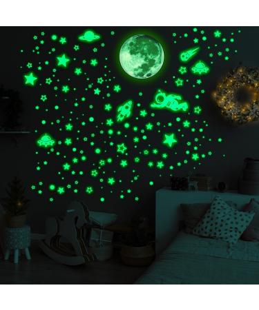 1503pcs Green Glow in The Dark Stars Wall Stickers | Realistic 3D Luminous Stars for Ceiling and Walls | DIY Adhesive Stickers for Baby Bedroom Decoration - Buy Online on SooperMarket.com
