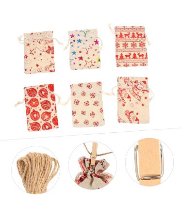 ORFOFE 24pcs Countdown Candy Bag Christmas Arrival Countdown Calendar Burlap Bag DIY Advent Calendar Linen - Buy Online on SooperMarket.com