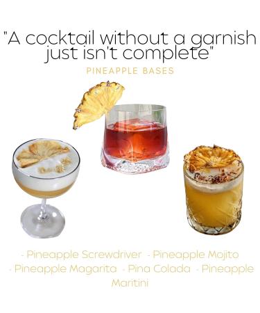 3.5 Oz Dehydrated Pineapple for Cocktails | Dried Pineapple garnish halfmoons | Dried pineapple with skin | Edible Cocktail Garnish | Dehydrated fruit for cocktails | Over 20 Pineapple halfmoons - Buy Online on SooperMarket.com