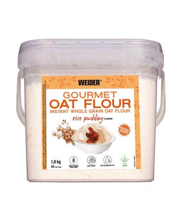 Weider Gourmet Oat Flour. Rice Pudding Flavour (1.9 kg). Whole Grain Source of Proteins Low Sugar Content. RICE PUDDING 1.9 kg