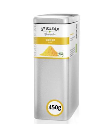 Spicebar Turmeric Powder ground - 450 grams in aroma jar - Turmeric spice in premium organic quality 450.0 grams
