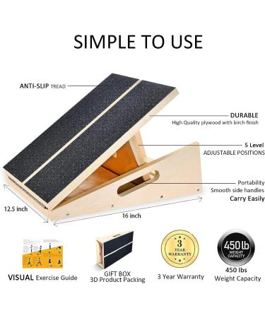 Professional Slant Board  Adjustable Incline Board and Calf Stretcher  Slant Board for Calf Stretching  Calf Stretcher Slant Board - Buy Online on SooperMarket.com