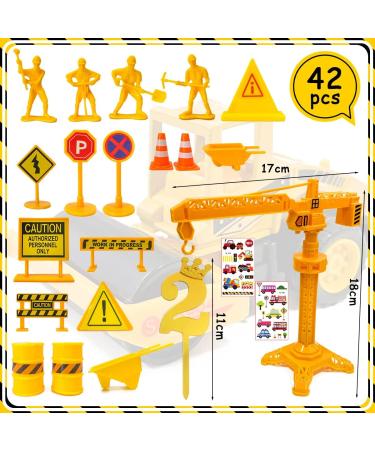 28-Piece Construction Site Vehicles Cake Decoration for Kids - Excavator Themed Birthday Party Supplies for 2-Year-Olds - Buy Online on SooperMarket.com