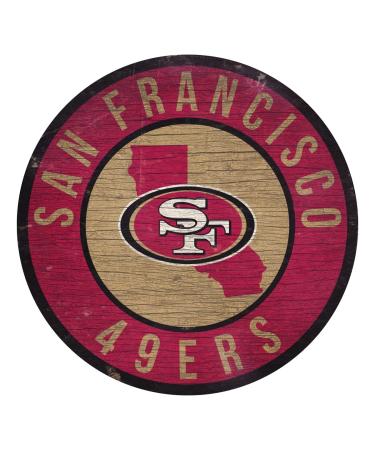 San Francisco 49ers wooden sign 30.5 cm round State Design