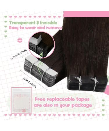 Youngsee Tape in Extensions - Real Brown Hair Extensions 55cm Remy Hair 50g 20 Pcs #2 - Shop High-Quality Tape Extensions Internationally - Buy Online on SooperMarket.com