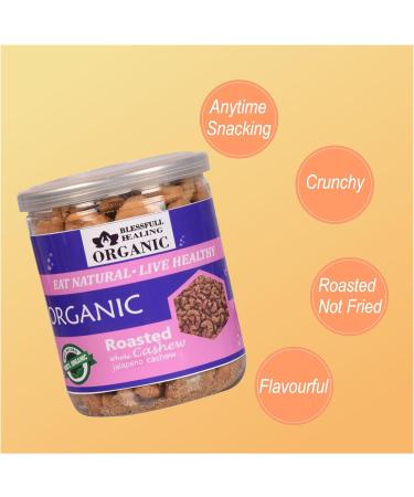 Blessfull Healing Organic Natural Vegan Jalapeno Roasted Whole Cashew Nuts Crunchy Kaju 300 Gram - Buy Online on SooperMarket.com