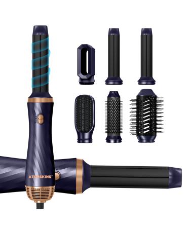 1000W Airstyler Styling brushes Set 6 In 1 warm air brush set negative ions hairstyler with airstyler curling rod hairdryer round brushf hn blow dryer smoothing brush air styler thermal brush hair dryer set violet