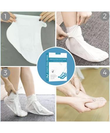 Foot Mask - 4 Pairs Peeling & Moisturizing Socks for Dry Cracked Feet | Spa Treatment for Men & Women | Gentle Corn Removal - Buy Online on SooperMarket.com