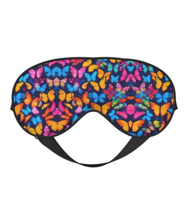 SSIMOO Colorful Butterfly Sleep Mask-Adjustable Breathable Fashionable Eye Mask for A Comfortable Sleep Experience Black