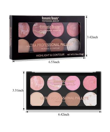 DELISOUL 8 Colors Blush Palette - Contour, Highlighter & Peach Pink Face Blush | Professional Shimmer Foundation Powder - Buy Online on SooperMarket.com