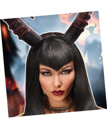 HAPINARY 1pc Devil's Horn Headband Bull Horn Headpiece Halloween Hair Accessories Women Long Horns Headpiece Devil Cosplay Hair Accessory Evil Horn Headdress Cosplay Headpiece Headbands Pu - Buy Online on SooperMarket.com