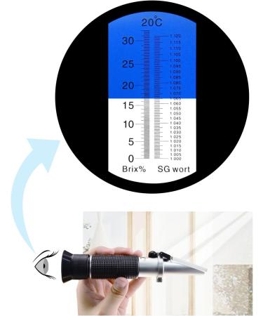 Buy Dual Scale Beer Wort Refractometer with ATC - SG 1.000-1.120 & BRIX 0-32% - International Shipping Available - Buy Online on SooperMarket.com