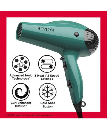 Revlon Volume Booster Hair Dryer 1875W - Green | Voluminous Lift and Body - Buy Online on SooperMarket.com