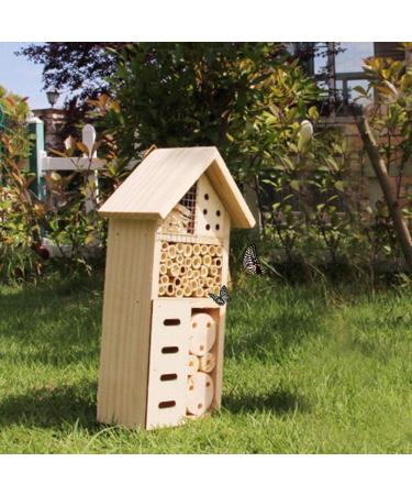 Wooden Butterfly House Safe Protective Insect House Bee Hotel Butterfly Habitat for Mason Bees Solitary Gardens Ladybugs Butterfly  - Buy Online on SooperMarket.com