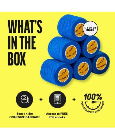 SPORTTAPE Self-Adhesive Football Sock Tape | 5cm x 4.5m - Black | Cohesive Bandage Sock Wrap Shin Pad Tape | Goalkeeper Wrist Tape & Football Ankle Tape | Pet & Vet Wrap for Dogs Horse - Single Roll Black 5x450 cm (Pack of 1) - Buy Online on SooperMarket.com