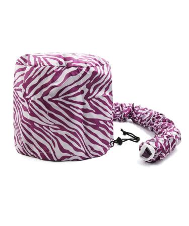 Ruilogod Purple White Portable Hair Quick Drying Cap Salon Bonnet Blow Dryer Connect Hat