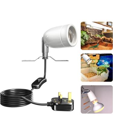 Bonlux 200W Ceramic Reptile Heat Lamp Holder with ON/Off Switch - E27 Base Rotatable Light Holder for Turtle Snake Lizard - No Heat Bulb Included - Buy Online on SooperMarket.com