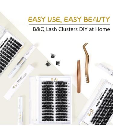 Cluster Lashes C-10mm 72 Clusters B&Q | Mega Volume DIY Eyelash Extensions | Soft Fluffy C D Curl Individual Lash Clusters - Buy Online on SooperMarket.com