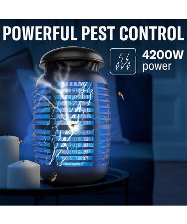 2-in-1 Bug Zapper + Attractant - 4800V Mosquito Killer - Electric Insect Fly Trap - Waterproof Indoor & Outdoor - Bright Light Bulb Lamp for Backyard, Patio, Home - Plug-in - Buy Online on SooperMarket.com