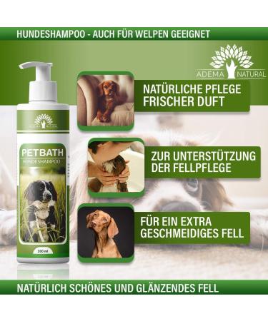 Adema Natural Petbath - Best Dog Shampoo for Itching Fleas Mites & Lice - 200ml Natural Formula for Dogs & Puppies - Buy Online on SooperMarket.com