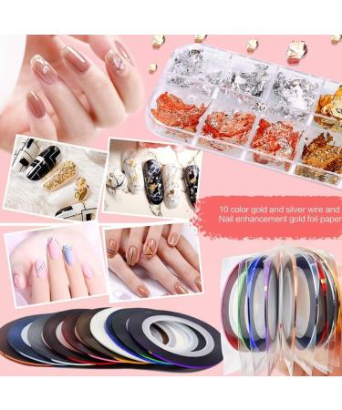 3D Nail Art Decorations Kit Nail Dotting Pen Color-Nail Rhinestones Nail Glitter Pink - Buy Online on SooperMarket.com