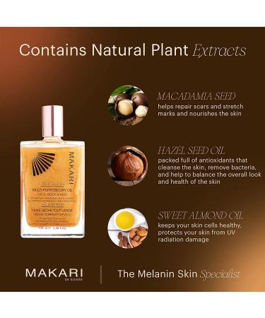 Makari 24K Rose Gold Shimmer Oil - Multi-Purpose Dry Body Oil with Real Gold Flakes - 3.38 fl oz - Buy Online on SooperMarket.com