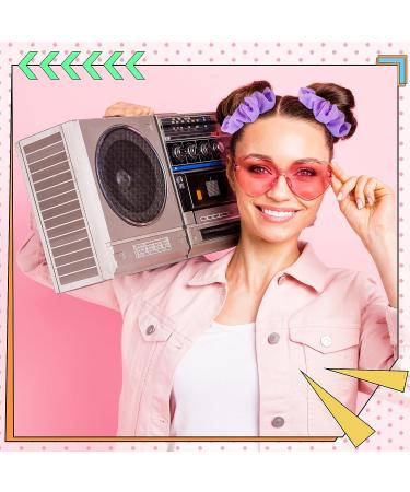 Yunlly 80s Neon Scrunchies - 96 Pcs Hair Ties for Women | 6 Colors - Buy Online on SooperMarket.com