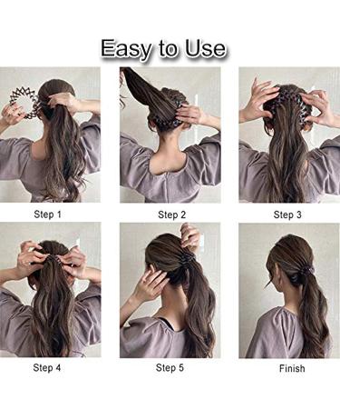 7pcs Zabernim Hair Holder Birds Nest Magic Hair Clip for Women - Expandable Velvet Bun Claw for Girls - Vintage Ponytail Holder Hairpin Buckles - Buy Online on SooperMarket.com