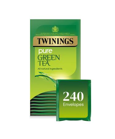Twinings Pure Green Tea Bags 12 Boxes of 20 Individually Wrapped Envelope Tea Bags 240 in total. Green Tea 240