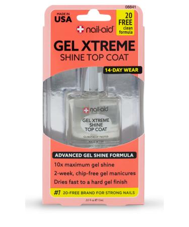 NAIL-AID Gel Xtreme Shine Top Coat, Clear, 0.55 Fluid Ounce