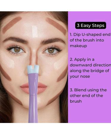 Nose Contour U Shaped Makeup Brush | 2 in 1 Soft Dual End Sculpting Brush - International Shipping Available - Buy Online on SooperMarket.com