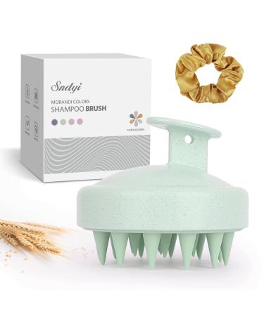 Sndyi Scalp Massager Shampoo Brush  Scalp Scrubber for Dandruff Removal  Scalp Massager for Hair Growth  Soft Silicone Hair Scrubber/Exfoliator Brush  Wet Dry Scalp Brush for Shower  Green