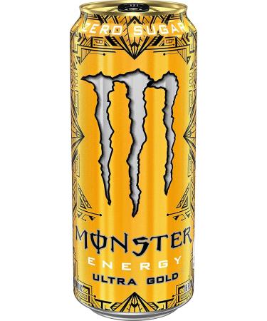 Monster Energy Ultra Gold Carbonated Energy Drink | L-Carnitine + Taurine + Zero Sugar 16.91 fl oz / 500 ml 12 Pack - Buy Online on SooperMarket.com