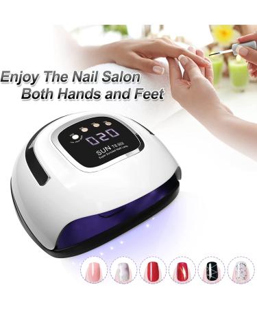 LKE UV Nail Lamp 220W | 4 Timers | Gel Nail Dryer for Gel Polish Kit | Professional Nail Art Tools | Automatic Sensor | Black - Buy Online on SooperMarket.com