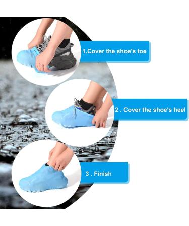 Foldable Waterproof Silicone Shoes Cover - Reusable Non-Slip Overshoes for Outdoor Rain and Snow - White, Size L - Buy Online on SooperMarket.com