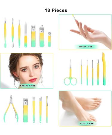 Keiby Citom Manicure Set 18pcs Professional Nail Clippers Kit Pedicure Care Tools-Stainless Steel Grooming Tools With Rose Gold PU Leather Case for Travel & Home (Color) - Buy Online on SooperMarket.com