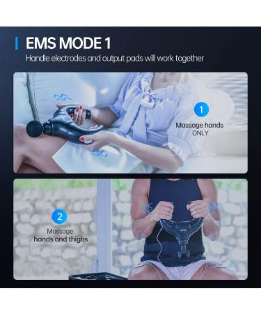 Upgraded Deep Tissue Massage Gun with EMS Technology - 20 Speed Percussion Muscle Massager for Pain Relief and Relaxation - Handheld Electric Pulse Massager with 20 Pads - Black - Buy Online on SooperMarket.com