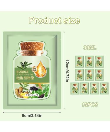10 PCS Natural Coffee Hair Dye - Long-lasting Plant Extract Bubble Shampoo for Gray Hair | Home Salon Use - Buy Online on SooperMarket.com