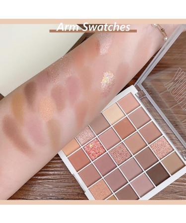 Nude Pink Brown Eyeshadow Palette - 25 Colors, Matte & Shimmer, Highly Pigmented, Hypoallergenic Eye Makeup - Oatmeal Milk Tea - Buy Online on SooperMarket.com