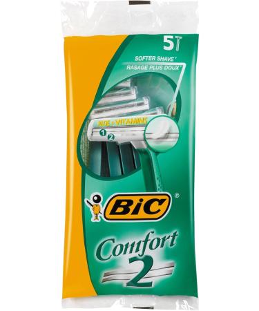 BIC Comfort 2 Men's Twin Blade Disposable Razor - Buy 5 Packs of 5 - Best International Shipping! - Buy Online on SooperMarket.com