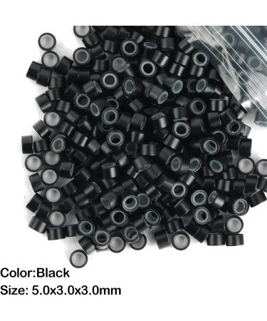 Vlasy 400 Pcs Silicone Micro Rings for I Tip Hair Extensions 5mm Micro Nano Beads Micro Links Hair Beads (Black) Micro-5mm-400Pcs Black - Buy Online on SooperMarket.com