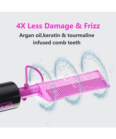 DAN Technology Mini Hot Comb | Dual Voltage Hair Straightener with Fast Heating | Ceramic Electric Straightening Comb for Black Hair | Rose Red - Buy Online on SooperMarket.com
