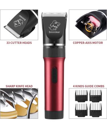 Sminiker Low Noise Rechargeable Pet Clippers Kit - 5 Speed Grooming Set for Cats and Dogs with Storage Bag - Buy Online on SooperMarket.com