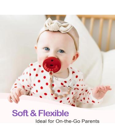 WeSweet 3PCS Pacifier Clip Silicone One Dummy Clips with one piece design Soother Clips Blue+dark Blue+white - Buy Online on SooperMarket.com
