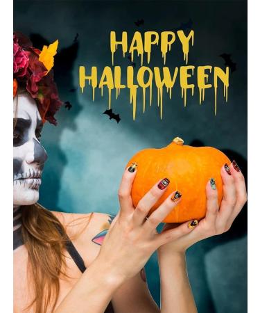 Kalolary Halloween Gel Nail Polish Stickers 20PCS Nail Adhesive Wrap Full Wraps Gel Nail Strips with Nail File and Stick for Halloween Nail Art Decor (UV/LED Lamp Required) - Buy Online on SooperMarket.com
