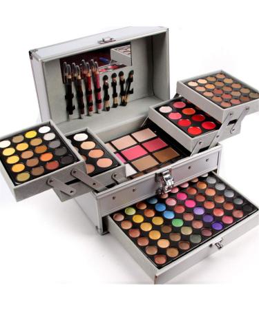 Pure Vie All-in-One Holiday Gift Makeup Set Essential Starter Bundle Include Eyeshadow Palette Lipgloss Concealer Blush Eyebrow Foundation Face Powder Eyeliner Pencil - Make up Kit for Women Full Kit