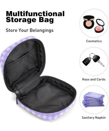 Lilac Plaid Menstrual Cup & Pad Storage Bag - Portable Period Pouch for Women/Girls - Multi-Colored - 1Pcs - Buy Online on SooperMarket.com