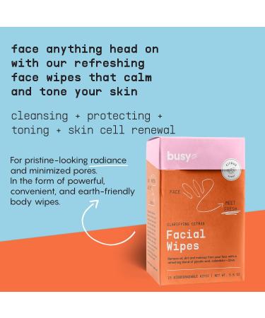Refresh Line Facial Wipes | Clarifying Citrus Cleaning Towelettes - Natural AHA/BHA Face Wash Cloths 15ct - Perfect for On-the-Go Cleansing - Buy Online on SooperMarket.com